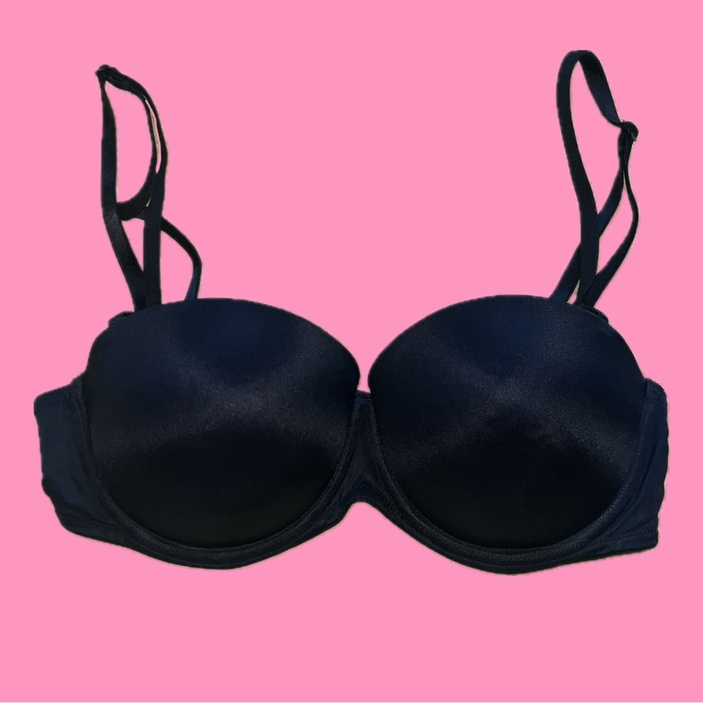 pink strapless convertible push-up bra 34C